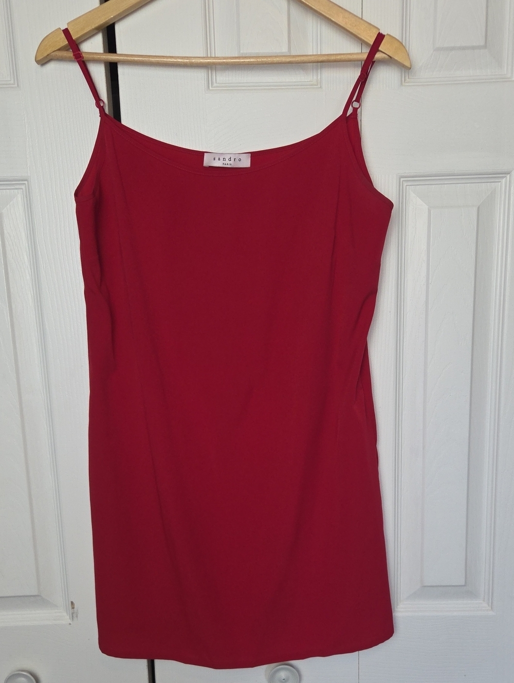 Sandro Crimson Spaghetti Strap Slip Dress